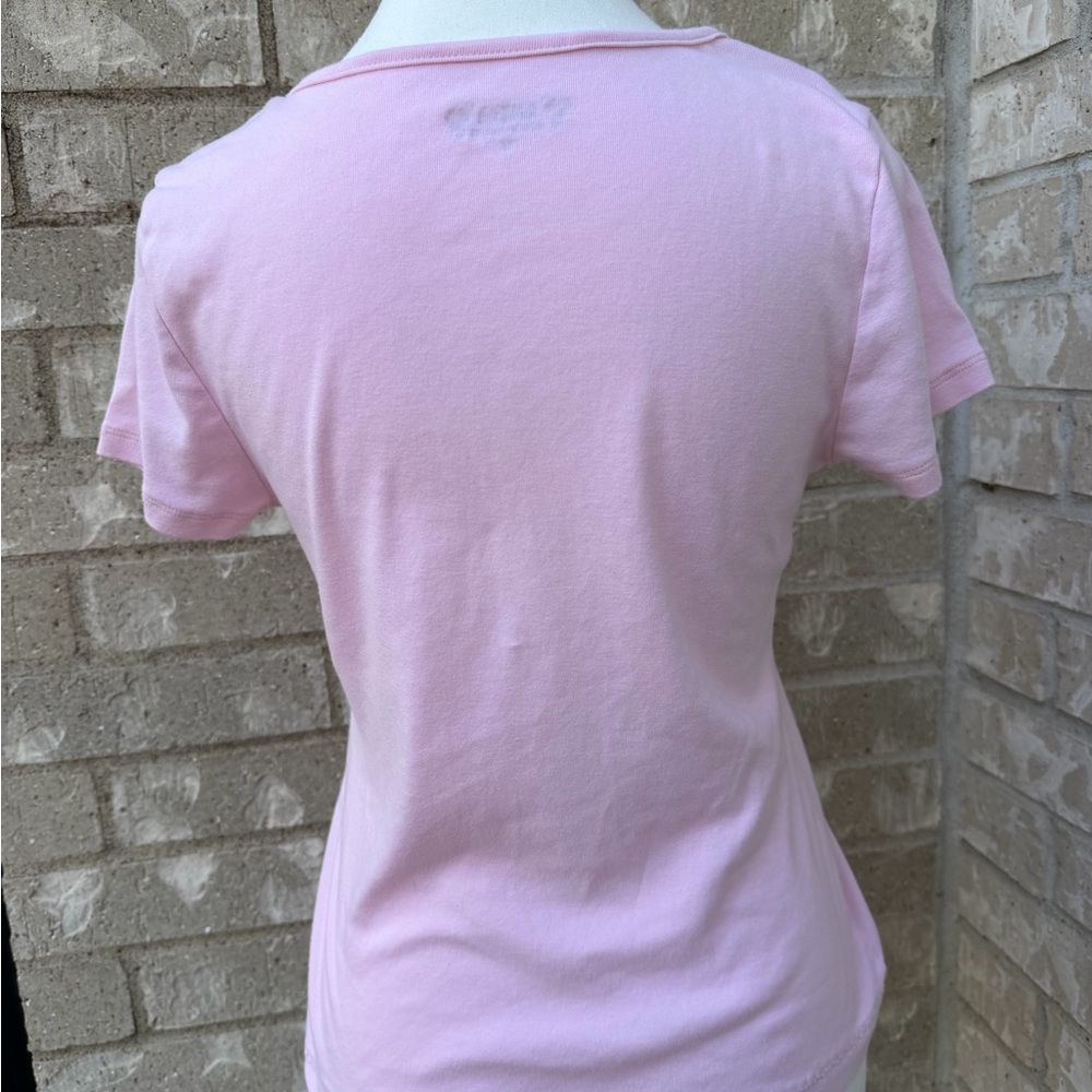 Cato Light Pink Ruffle Front Tee - Picture 3 of 5